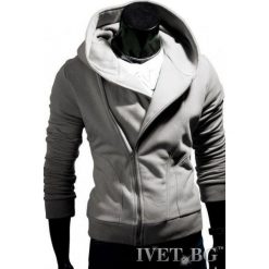 Bluza męska PRIMO GREY. Szare bluzy męskie Bluza męska PRIMO GREY, s, bez wzorów, bez kołnierzyka, bez rękawów, bez kaptura. W wyprzedaży za 39,00 zł.