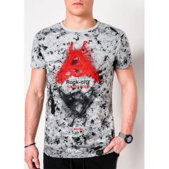 T-shirt męski z nadrukiem S1064 - szary. T-shirty męskie Ombre Clothing. Za 17,40 zł.