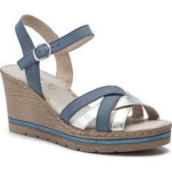 Sandały LASOCKI - M055 Jeansowy. Niebieskie klapki damskie Lasocki, bez wzorów, z jeansu, bez obcasa, na obcasie. Za 159,99 zł.