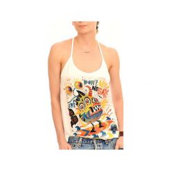 Gone Surfing Strap Vest White. Białe t-shirty damskie Don't need no samurai, m, bez wzorów, z materiału, bez kołnierzyka. Za 139,00 zł.