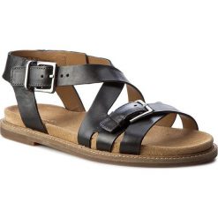 Sandały CLARKS - Corsio Bambi 261231254 Black Leather. Czarne klapki damskie Clarks, bez wzorów, ze skóry, bez obcasa, na obcasie. W wyprzedaży za 259,00 zł.