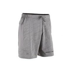 Spodenki do biegania RUN DRY+ NIGHT męskie. Czarne spodenki sportowe męskie KALENJI, m, bez wzorów, z elastanu, do biegania. Za 59,99 zł.