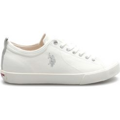 U.S. Polo Assn Tania Tenisówki Biały. Białe trampki i tenisówki damskie U.S. Polo Assn., bez wzorów, z materiału, bez zapięcia. Za 292,95 zł.