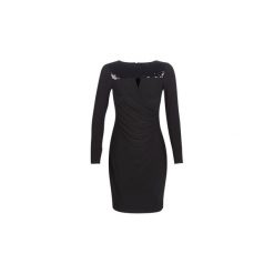 Sukienki krótkie Lauren Ralph Lauren SEQUINED YOKE JERSEY DRESS. Czarne sukienki damskie marki Lauren Ralph Lauren, bez wzorów, z jersey, bez kołnierzyka, z krótkim rękawem, krótkie, mini. Za 749,00 zł.