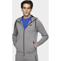 Bluza treningowa męska BLMF300 - chłodny jasny szary melanż. Szare bluzy męskie m, bez wzorów, z dzianiny, z kapturem, bez rękawów, z kapturem. W wyprzedaży za 99,99 zł.