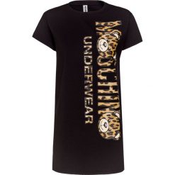 T-shirt MOSCHINO UNDERWEAR. Czarne bluzki damskie Moschino Underwear, bez wzorów, z bawełny, bez kołnierzyka. W wyprzedaży za 271,00 zł.