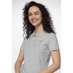Koszulka polo damska TSD013 - chłodny jasny szary melanż. Szare koszulki damskie xs, melanż, z bawełny, polo. W wyprzedaży za 34,99 zł.