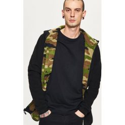 Bluzy męskie: Dwustronna bluza z ciepłego polaru - Khaki