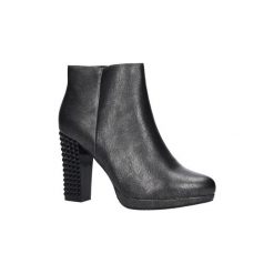 Buty: Botki Sergio Leone Srebrne botki z ozdobnym obcasem BT498