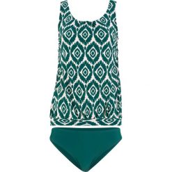 Tankini (2 części) bonprix ciemnozielono-kremowy. Zielone stroje kąpielowe damskie marki bonprix, bez wzorów. Za 109,99 zł.
