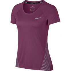 Koszulka do biegania damska NIKE DRY MILER TOP SHORT SLEEVE FLASH / 923309-659 - NIKE DRY MILER TOP SHORT SLEEVE FLASH. Fioletowe bluzki damskie Nike, ze skóry. Za 99,00 zł.