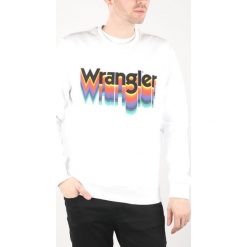 Wrangler Bluza Biały. Białe bluzy męskie Wrangler, l, z nadrukiem, z bawełny, bez kołnierzyka, bez rękawów, bez kaptura. Za 300,95 zł.