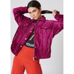 Kurtki damskie: Free People Aksamitna kurtka Trucker – Pink
