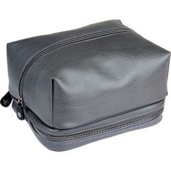 Kosmetyczki damskie: Kosmetyczka w kolorze szarym – 24 x 12,5 x 15 cm