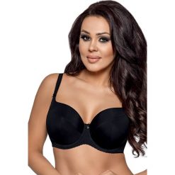 Biustonosz usztywniany Monique Black. Czarne biustonosze marki Avalingerie, z haftami, z bawełny. Za 87,99 zł.