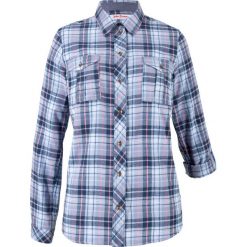Koszula flanelowa bonprix niebiesko-jasnoróżowy w kratę. Niebieskie koszule damskie bonprix. Za 54,99 zł.