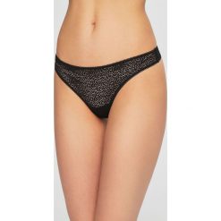 Dkny - Stringi. Czarne majtki damskie DKNY, m, z nylonu. W wyprzedaży za 49,90 zł.