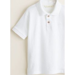 Mango Kids - Polo dziecięce 110-164 cm. Białe t-shirty chłopięce Mango Kids, bez wzorów, z bawełny, z krótkim rękawem. Za 35,90 zł.