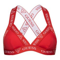 Biustonosz braletka Guess E82A01 LY00F. Czerwone biustonosze Guess, z aplikacjami, z elastanu. W wyprzedaży za 139,00 zł.