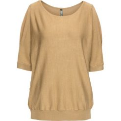 Swetry damskie: Sweter z wycięciami bonprix cappuccino