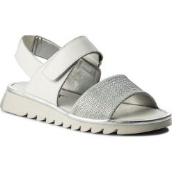 Sandały THE FLEXX - Wavier B222/23 Silver/White. Szare klapki damskie The Flexx, bez wzorów, ze skóry, bez obcasa. W wyprzedaży za 189,00 zł.