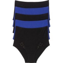 Figi z wysoką talią bonprix szafirowo-czarny. Niebieskie majtki damskie bonprix, bez wzorów, z koronki. Za 64,95 zł.