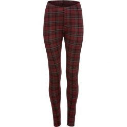 Legginsy w kratę bonprix czerwony klonowy w kratę. Czerwone spodnie damskie bonprix, bez wzorów, eleganckie. Za 69,99 zł.