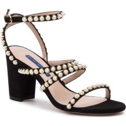 Sandały STUART WEITZMAN - Perrine ZL77292 Black Suede. Czarne klapki damskie Stuart Weitzman, bez wzorów, ze skóry, bez obcasa, na obcasie. W wyprzedaży za 1579,00 zł.