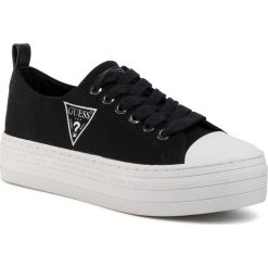 Trampki GUESS - Brigs FL6BRS FAB12 BLACK. Czarne półbuty damskie Guess, z aplikacjami, z gumy, bez zapięcia. W wyprzedaży za 319,00 zł.
