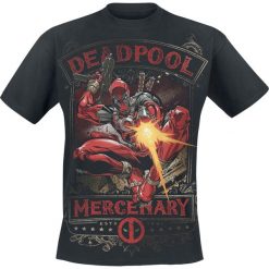 Deadpool Mercenary T-Shirt czarny. Czarne t-shirty męskie z nadrukiem marki Deadpool, xl, z okrągłym kołnierzem. Za 74,90 zł.