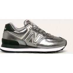 New Balance - Buty WL574WNE. Szare buty sportowe damskie New Balance, bez wzorów, ze skóry, sportowe. Za 399,90 zł.