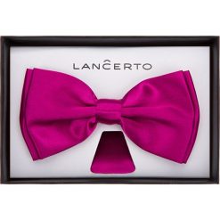 Mucha Amarantowa. Różowe muszki męskie LANCERTO, bez wzorów, z dzianiny, eleganckie. W wyprzedaży za 39,90 zł.