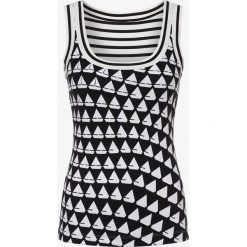 Marc Cain Sports - Top damski, niebieski. Niebieskie topy damskie Marc Cain Sports, bez wzorów, bez kołnierzyka. Za 449,95 zł.