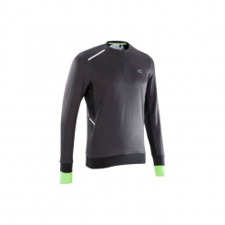 Bluza do biegania RUN WARM+ męska. Szare bluzy męskie marki KALENJI, m, z elastanu. Za 69,99 zł.