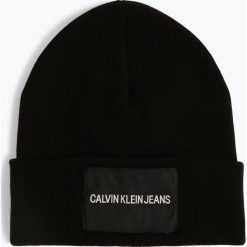 Calvin Klein Jeans - Czapka męska z dodatkiem kaszmiru, czarny. Czarne czapki męskie marki Calvin Klein Jeans, z jeansu. Za 179,95 zł.