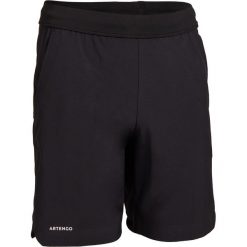 Spodenki 900 Jr czarne. Czarne spodenki sportowe męskie ARTENGO, m, bez wzorów, z elastanu, młodzieżowe, tenisowe. Za 44,99 zł.