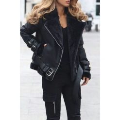 Kurtka MICHALINA BLACK. Czarne kurtki damskie Kurtka MICHALINA BLACK, s, bez wzorów, eleganckie, bez kaptura. W wyprzedaży za 189,00 zł.