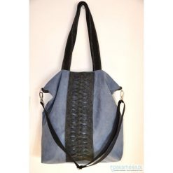 Torba hobo XXL z przeplatanką. Niebieskie torebki klasyczne damskie Pakamera. Za 129,00 zł.