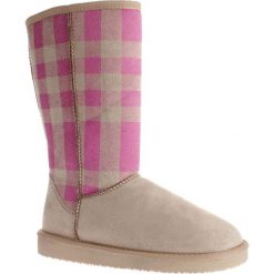 Buty zimowe damskie: Kozaki „Sabina” w kolorze beżowo-różowym