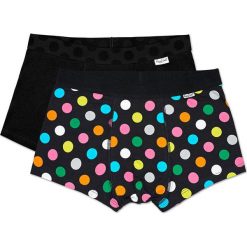Happy Socks - Bokserki Big Dot (2-pak). Czarne bokserki męskie Happy Socks, bez wzorów, z elastanu. W wyprzedaży za 79,90 zł.