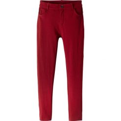 Spodnie ze stretchem SKINNY bonprix czerwony kasztanowy. Czerwone spodnie dziewczęce bonprix, bez wzorów. Za 44,99 zł.