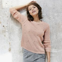 Kardigany damskie: Sweter z grubej dzianiny z okrągłym dekoltem