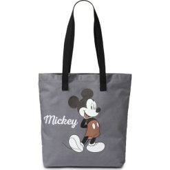 Torba shopper "Myszka Miki" bonprix szary. Szare torby damskie na zakupy bonprix, w paski, zdobione, bez dodatków. Za 44,99 zł.