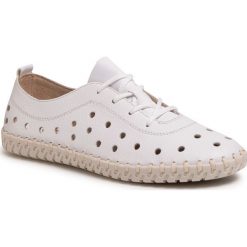 Sneakersy RIEKER - L1315-80 Weiss. Białe półbuty damskie Rieker, ze skóry. Za 249,00 zł.