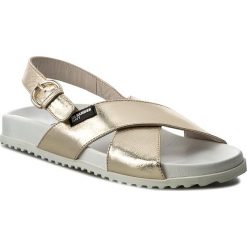 Sandały JIL SANDER NAVY - JN28095 Platino 056. Żółte klapki damskie Jil Sander Navy, bez wzorów, ze skóry, bez obcasa. W wyprzedaży za 589,00 zł.