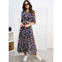 Sukienka Flavia Kolor Black ONESIZE. Czarne sukienki damskie LIGARI, uniwersalny, bez wzorów, z bawełny, eleganckie, bez kołnierzyka, bez rękawów. Za 149,00 zł.