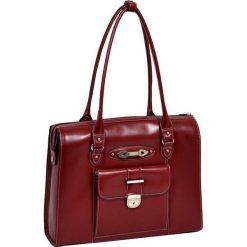Torba czerwona, damska naramienna na laptopa LUMIA 15,6". Czerwone torby na laptopa Mcklein, w paski, klasyczne. Za 899,00 zł.