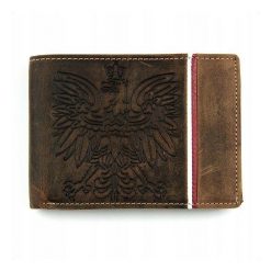 PORTFEL MĘSKI SKÓRZANY ORZEŁ FLAGA POLSKI N992A-H. Portfele męskie ROVICKY, bez wzorów, ze skóry. Za 59,90 zł.