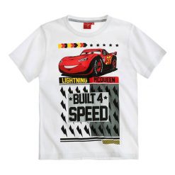 T-shirty chłopięce z nadrukiem: Koszulka „Cars” w kolorze białym