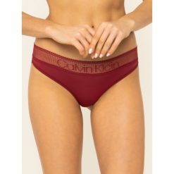 Figi brazylijskie Calvin Klein Underwear Logo Lace 000QD3698E. Czerwone figi damskie Calvin Klein Underwear, xs, bez wzorów, z elastanu. Za 69,00 zł.